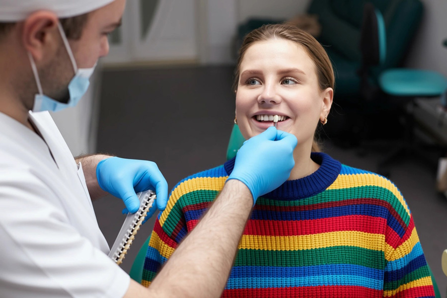 young woman at dental visit | Modern Dental Associates