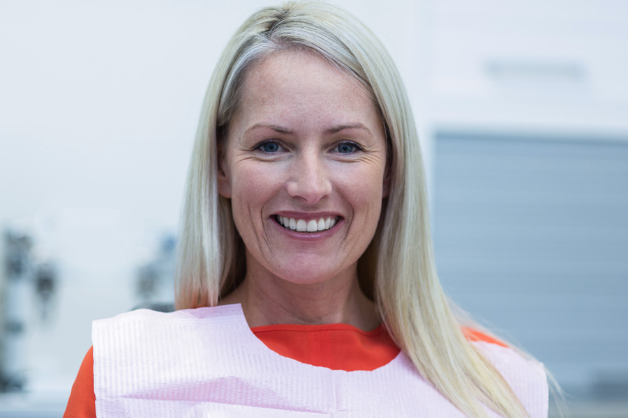 Adult woman with dental veneers